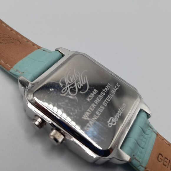 Kirks Folly Devotion Watch Aurora Borealis Crystal Accents Leather - Picture 7 of 12